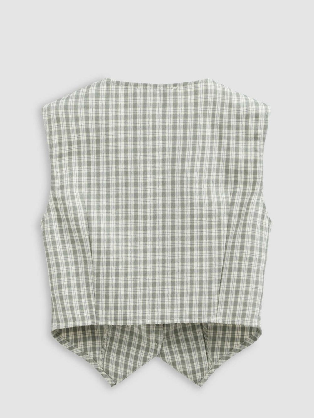 Sage Plaid Vest - Sage Green - Picture 4 of 4